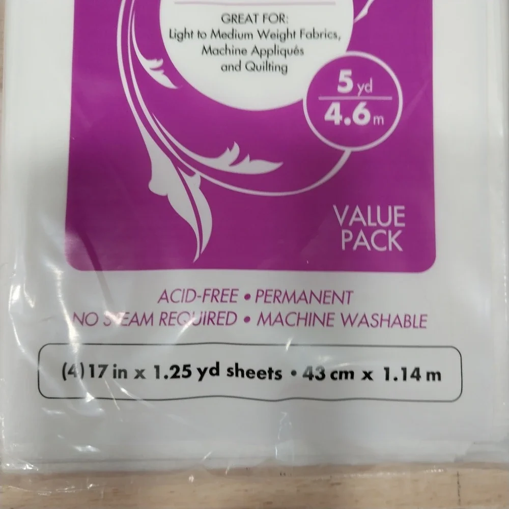 HeatnBond Lite Sewable Iron-On Adhesive Value Pack 4 Sheets 5yd White